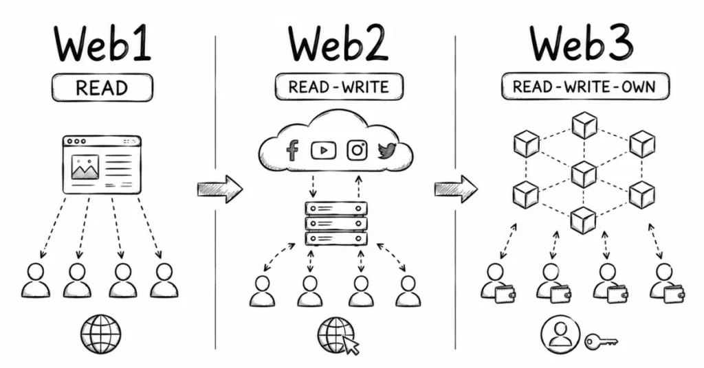 Web1 Web2 Web3 comparison | flm | frontlines edutech