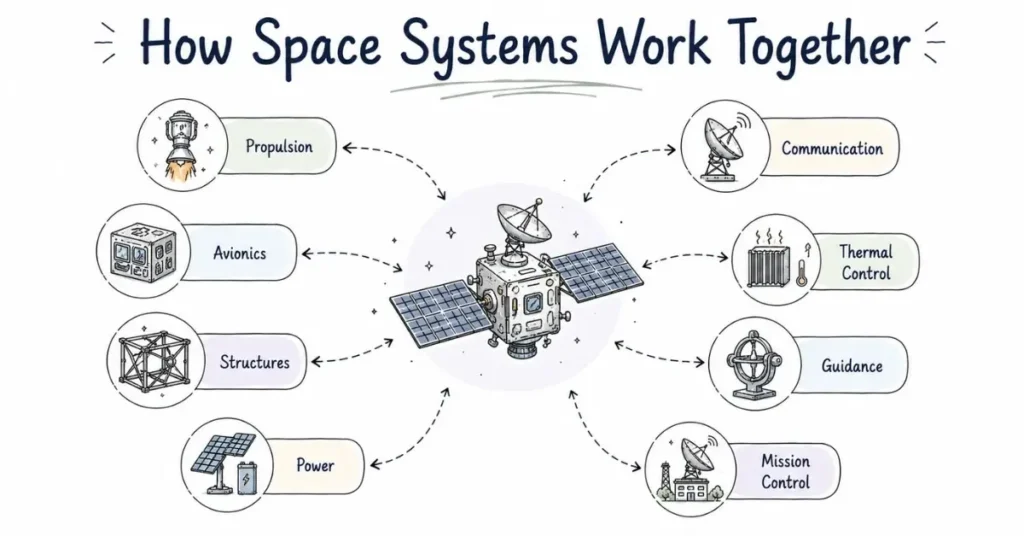 Spacecraft systems workflow. | FLM | FrontlinesEduTech