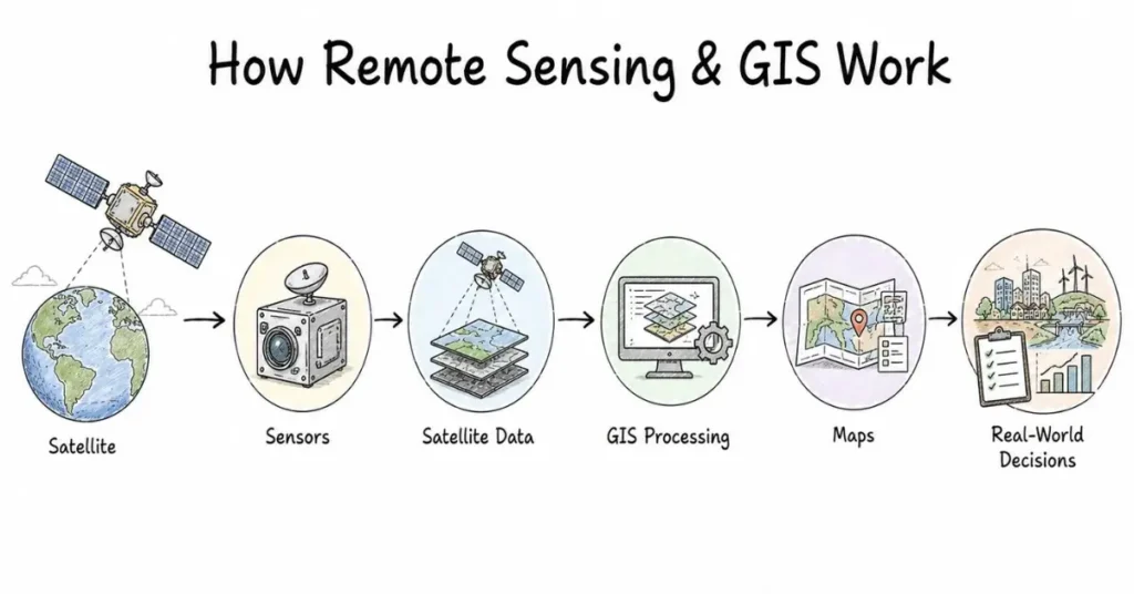 Satellite data workflow. | FLM | FrontlinesEduTech