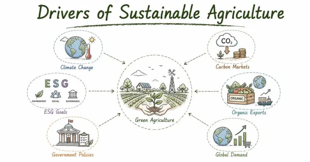 Key drivers of green agriculture and environmental careers. | FLM | FrontlinesEduTech |