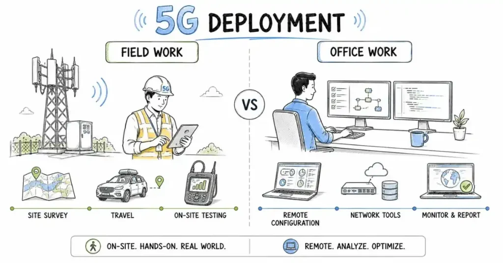 field vs office work telecom