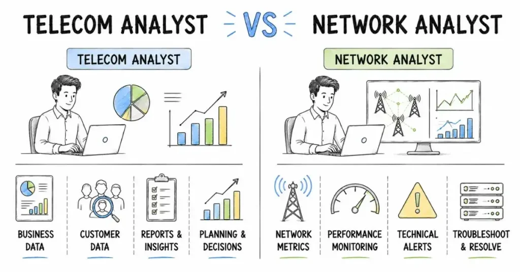 telecom vs network analyst