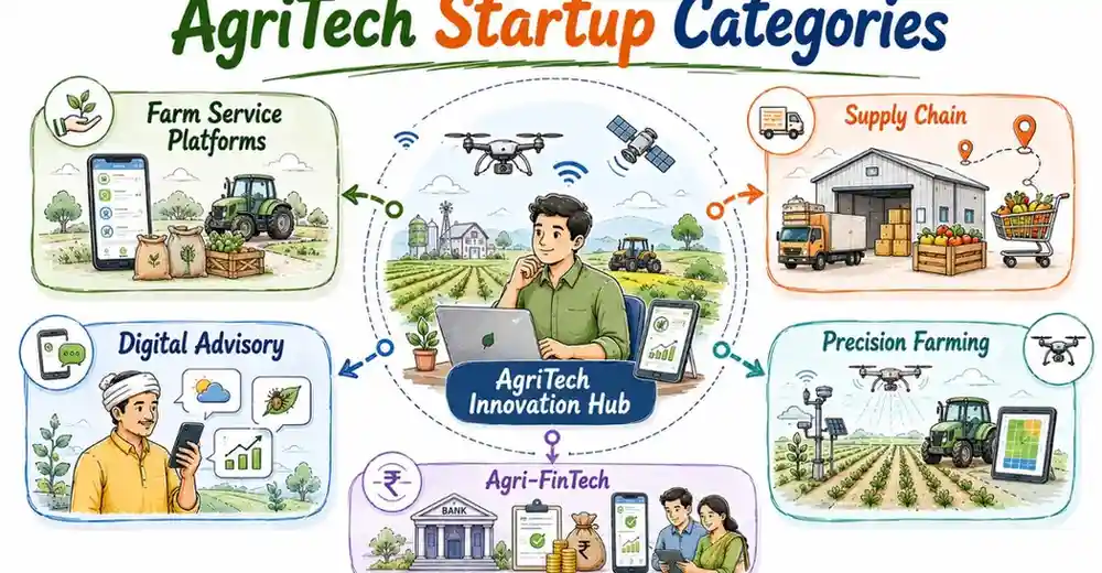 Major AgriTech startup categories creating career opportunities in India. | FLM | FrontlinesEduTech |