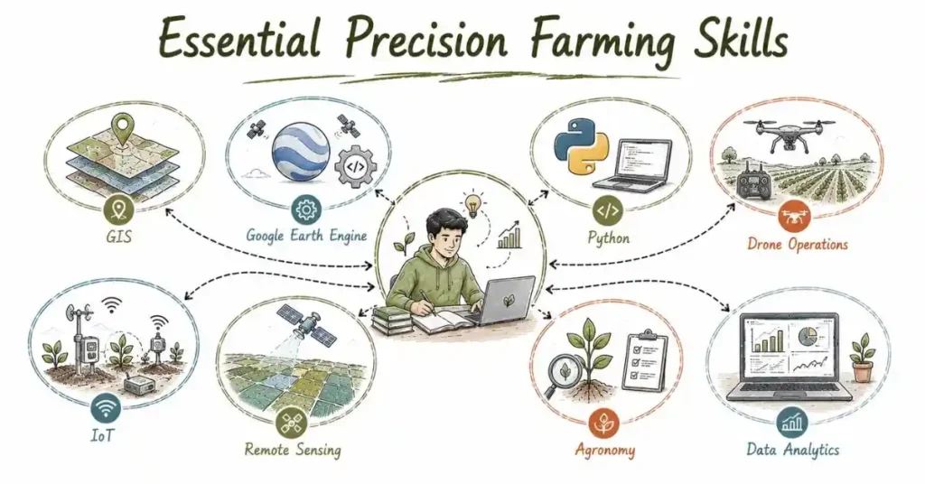 Precision Farming Careers requiring GIS, drones, remote sensing, and IoT skills. | FLM | FrontlinesEduTech |