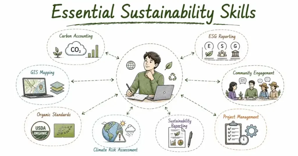 Sustainable Farming Careers requiring ESG, GIS, carbon accounting, and project management skills. | FLM | FrontlinesEduTech |