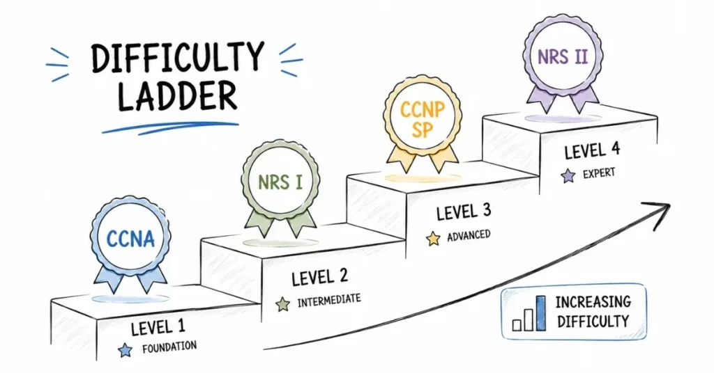 telecom certification difficulty ladder