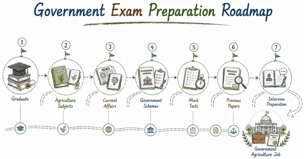 Preparation roadmap for agriculture government exams including ICAR, NABARD, and FCI. | FLM | FrontlinesEduTech |