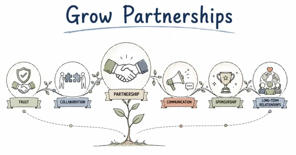 Business partnership ecosystem. | FLM | FrontlinesEduTech