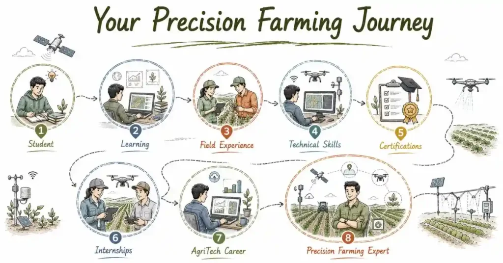 Precision Farming Careers roadmap for building a successful future in India. | FLM | FrontlinesEduTech |