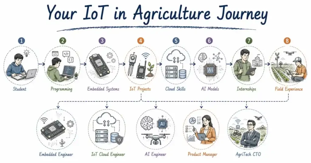 IoT in Agriculture Careers roadmap for future AgriTech engineers. | FLM | FrontlinesEduTech |