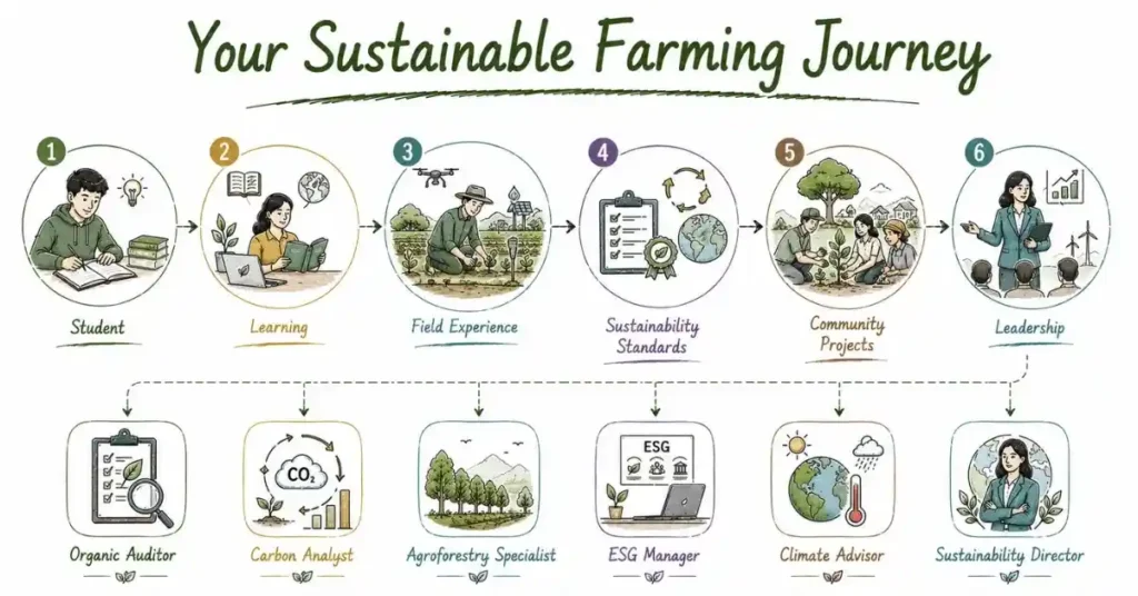 Sustainable Farming Careers roadmap for building a successful future in India. | FLM | FrontlinesEduTech |