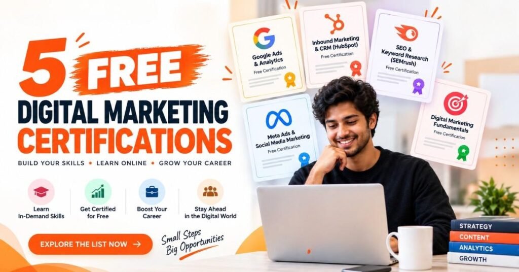 5 Free Digital Marketing Certifications