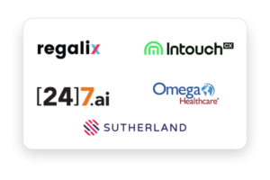 Regalix, Sutherland, 24 7 ai, Omega Health Care and Intouch CX Flm Walk-in drives